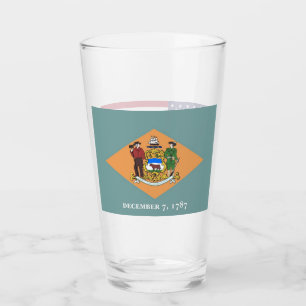 Patriotiskt glas kopp med flagga Delaware
