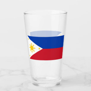 Patriotiskt glas kopp med flagga Filippinerna