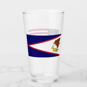 Patriotiskt glas kopp med flagga från amerikanska 