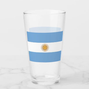 Patriotiskt glas kopp med flagga från Argentina