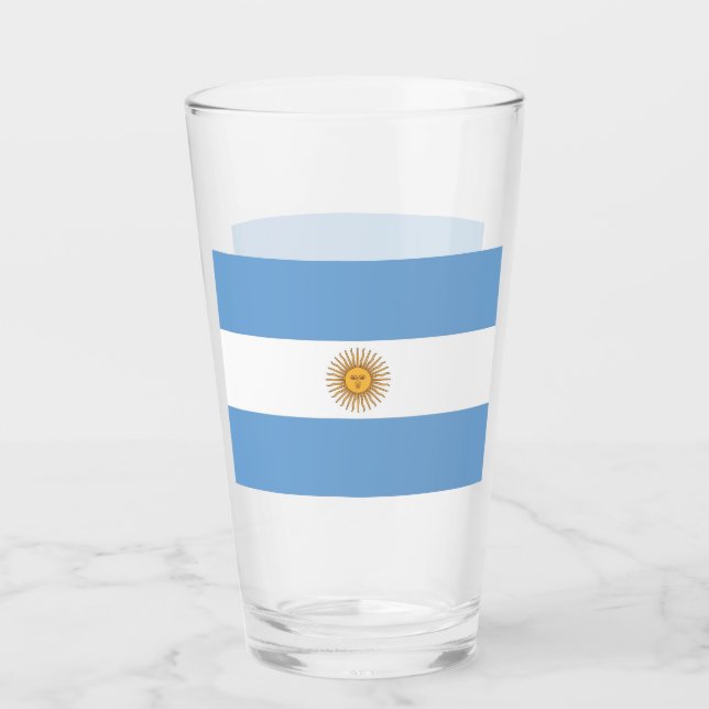 Patriotiskt glas kopp med flagga från Argentina (Framsida)