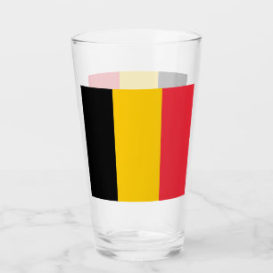 Patriotiskt glas kopp med flagga från Belgien