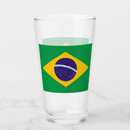 Patriotiskt glas kopp med flagga från Brasilien