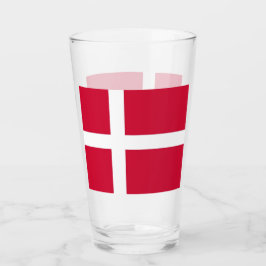 Patriotiskt glas kopp med flagga från Danmark