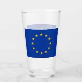 Patriotiskt glas kopp med flagga från Europeiska u