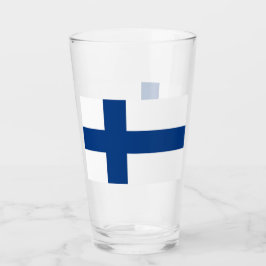 Patriotiskt glas kopp med flagga från Finland