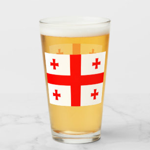 Patriotiskt glas kopp med flagga från Georgien