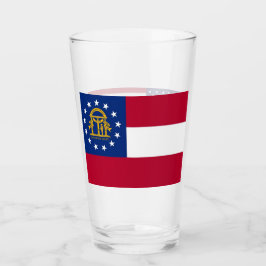 Patriotiskt glas kopp med flagga från Georgien