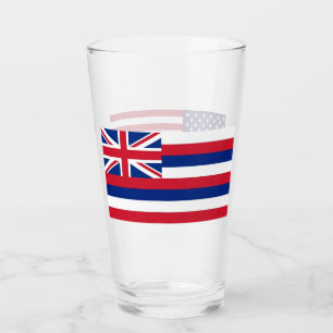 Patriotiskt glas kopp med flagga från Hawaii