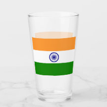 Patriotiskt glas kopp med flagga från Indien