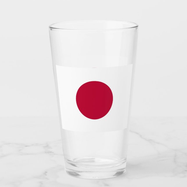 Patriotiskt glas kopp med flagga från Japan (Framsida)