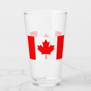 Patriotiskt glas kopp med flagga från Kanada