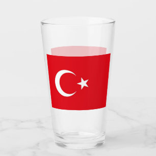 Patriotiskt glas kopp med flagga från Turkiet