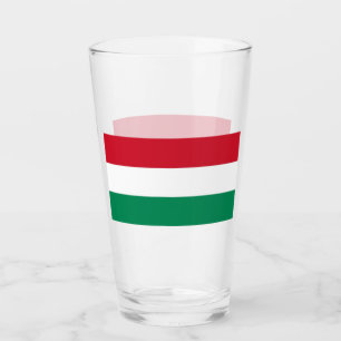 Patriotiskt glas kopp med flagga från Ungern