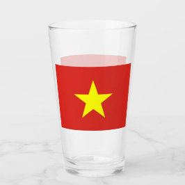 Patriotiskt glas kopp med flagga från Vietnam