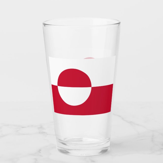 Patriotiskt glas kopp med flagga Grönland (Framsida)
