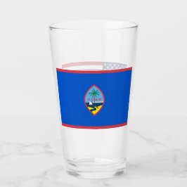 Patriotiskt glas kopp med flagga Guam