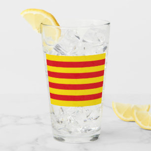 Patriotiskt glas kopp med flagga i Katalonien, Spa
