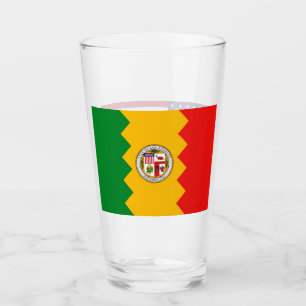Patriotiskt glas kopp med flagga i Los Angeles