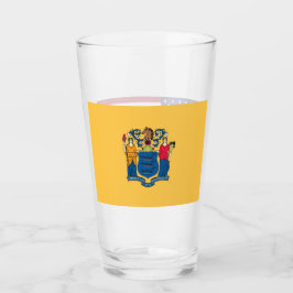 Patriotiskt glas kopp med flagga i New jersey