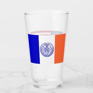 Patriotiskt glas kopp med flagga i New York City