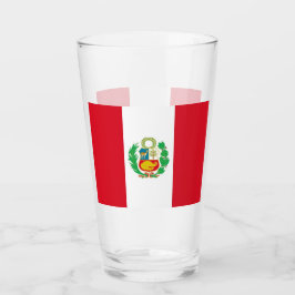 Patriotiskt glas kopp med flagga i Peru