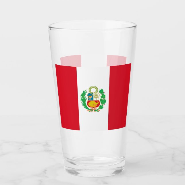 Patriotiskt glas kopp med flagga i Peru (Framsida)