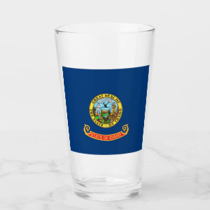 Patriotiskt glas kopp med flagga Idaho