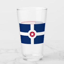 Patriotiskt glas kopp med flagga Indianapolis