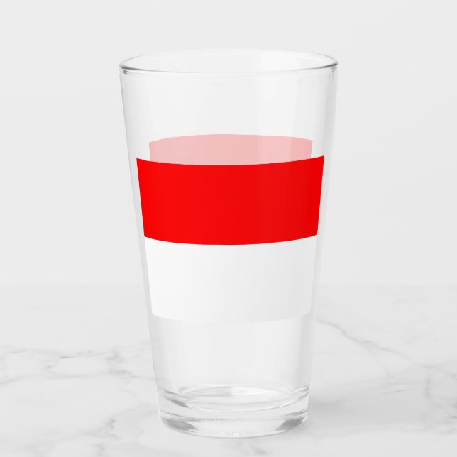 Patriotiskt glas kopp med flagga Indonesien (Framsida)