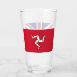 Patriotiskt glas kopp med flagga Isle of Man