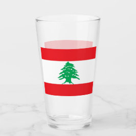 Patriotiskt glas kopp med flagga Libanon