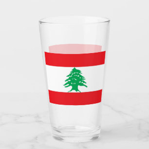 Patriotiskt glas kopp med flagga Libanon