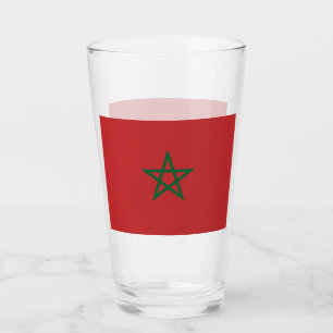 Patriotiskt glas kopp med flagga Marocko