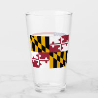 Patriotiskt glas kopp med flagga Maryland