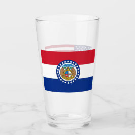 Patriotiskt glas kopp med flagga Missouri