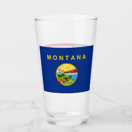 Patriotiskt glas kopp med flagga Montana