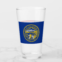 Patriotiskt glas kopp med flagga Nebraska