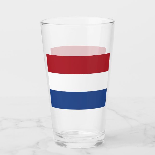 Patriotiskt glas kopp med flagga Nederländerna (Framsida)