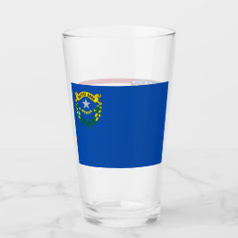 Patriotiskt glas kopp med flagga Nevada