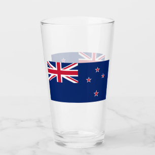 Patriotiskt glas kopp med flagga Nya Zeeland