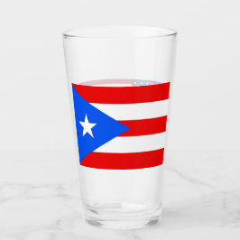 Patriotiskt glas kopp med flagga Puerto Rico
