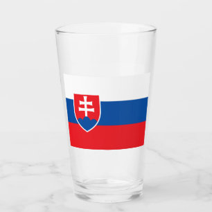 Patriotiskt glas kopp med flagga Slovakien