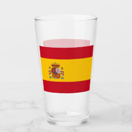 Patriotiskt glas kopp med flagga Spanien