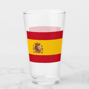 Patriotiskt glas kopp med flagga Spanien