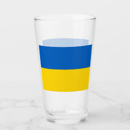 Patriotiskt glas kopp med flagga Ukraina