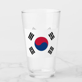 Patriotiskt glas kopp med Sydkoreas flagga