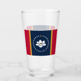 Patriotiskt glas med flaggan från Mississippi