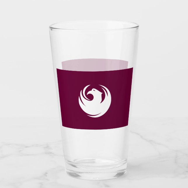 Patriotiskt glas med flaggan från Phoenix City (Framsida)