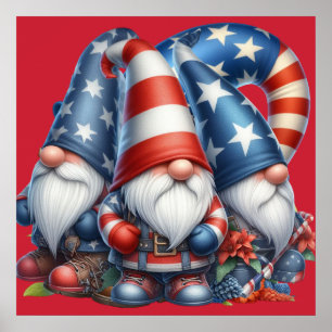 Patriotiskt Gnom-affisch Poster